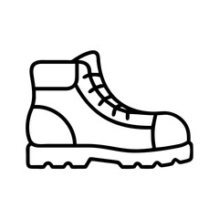hiking boots icon, hiking boots line art - simple line art of hiking boots, perfect for hiking boots logos and icons and themed design