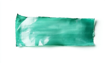 Green Adhesive wrinkled plastic sticky tape photo. Isolated element. Masking, duct tape strip