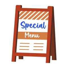 A flat illustration of menu board 
