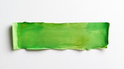 Fototapeta premium Green Adhesive wrinkled plastic sticky tape photo. Isolated element. Masking, duct tape strip