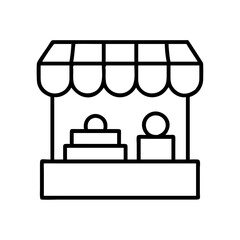 local street market icon, local street market line art - simple line art of local street market, perfect for local street market logos and icons and themed design