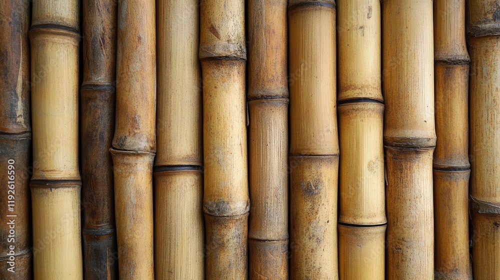 Poster bamboo tubes structured background showcasing natural texture and earthy tones for design and decora