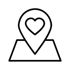 map pin with heart icon, map pin with heart line art - simple line art of map pin with heart, perfect for map pin with heart logos and icons and themed design
