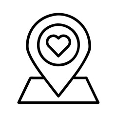 map pin with heart icon, map pin with heart line art - simple line art of map pin with heart, perfect for map pin with heart logos and icons and themed design