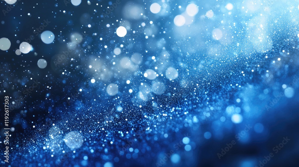 Leinwandbilder shimmering bokeh lights in blue sparkling background for creative projects and design use