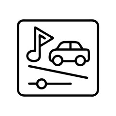 road trip playlist icon, road trip playlist line art - simple line art of road trip playlist, perfect for road trip playlist logos and icons and themed design