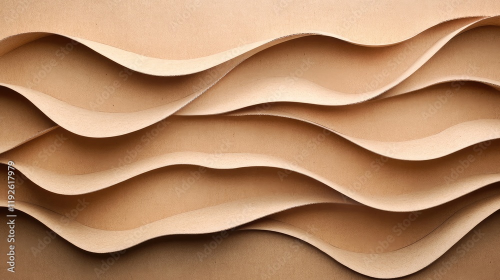 Poster cardboard waves abstract texture with undulating layers for background and design uses