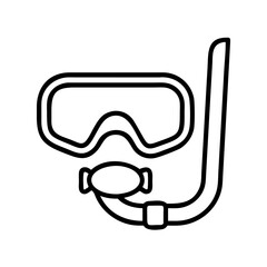 snorkeling gear icon, snorkeling gear line art - simple line art of snorkeling gear, perfect for snorkeling gear logos and icons and themed design