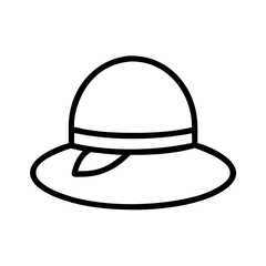 sun hat icon, sun hat line art - simple line art of sun hat, perfect for sun hat logos and icons and themed design