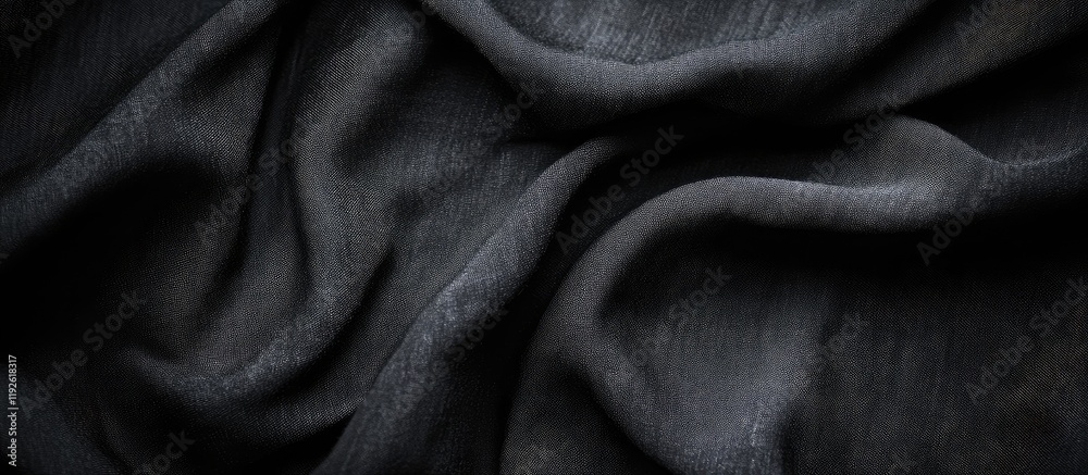 Aufkleber elegant black fabric texture background with soft waves ideal for text placement and design projects