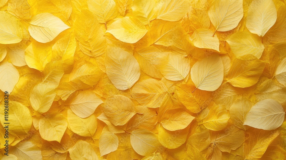 Poster autumn leaves background in warm yellow tones creating a textured and vibrant natural display ideal 