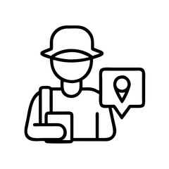 tourist guide icon icon, tourist guide icon line art - simple line art of tourist guide icon, perfect for tourist guide icon logos and icons and themed design