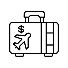 travel budget icon icon, travel budget icon line art - simple line art of travel budget icon, perfect for travel budget icon logos and icons and themed design