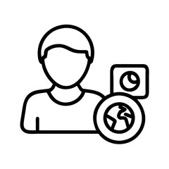 travel influencer icon, travel influencer line art - simple line art of travel influencer, perfect for travel influencer logos and icons and themed design