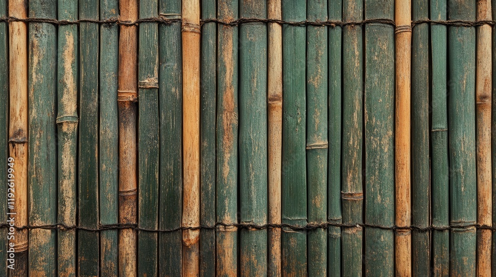 Aufkleber bamboo mat grunge texture featuring vertical natural elements and rustic aesthetic for backgrounds o