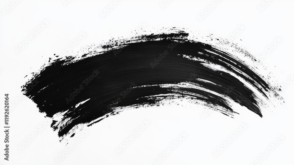 Poster black paint stroke for artistic overlay on white background ideal for creative design projects and m