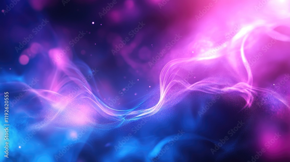 Poster Colorful abstract bokeh background with light waves and vibrant hues creating a dreamy and ethereal atmosphere for creative projects
