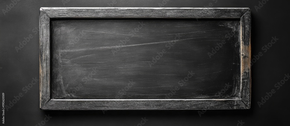 Poster black chalkboard framed with empty space for text creative concept for announcements or educational 