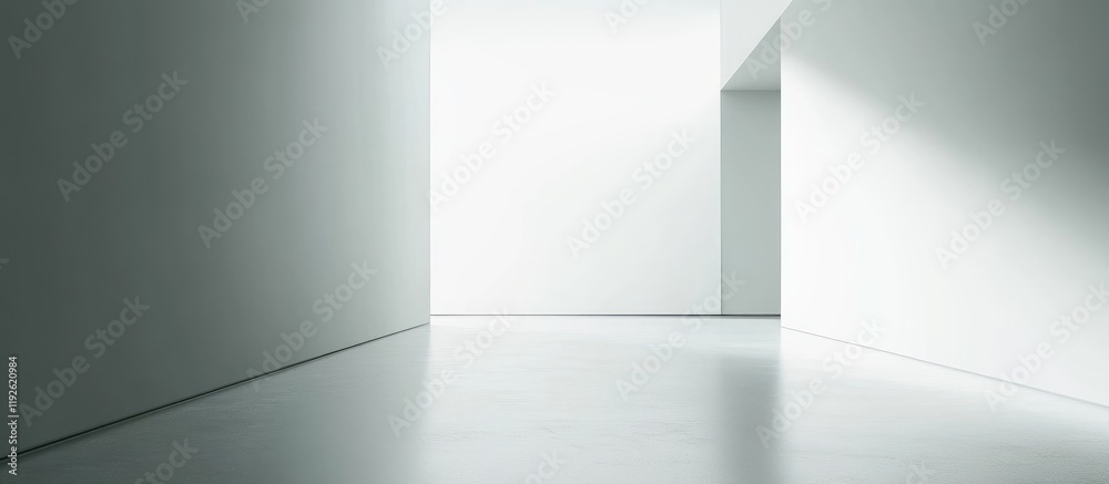 Poster modern minimalist interior space with ample blank area for technology-themed design and text placeme