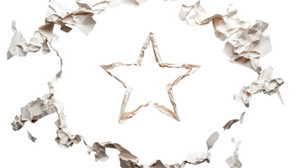 Abstract Star Design with Crinkled Paper