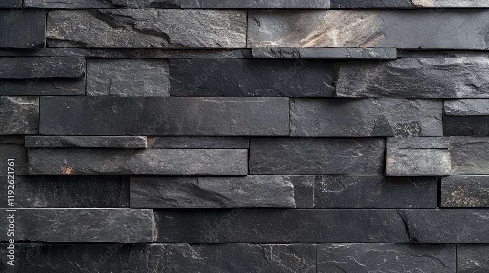 Poster textured dark slate brick wall background for architecture and interior design projects