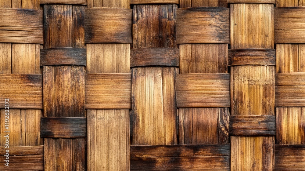 Poster bamboo woven texture background with natural earthy tones for rustic design and crafting projects