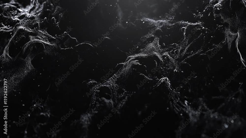 Poster abstract black canvas texture with dramatic waves for creative logo printing or background design pu