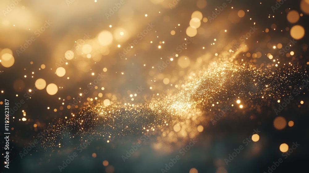 Aufkleber Bokeh texture with shimmering golden and colorful lights creating a magical atmosphere for festive or creative backgrounds