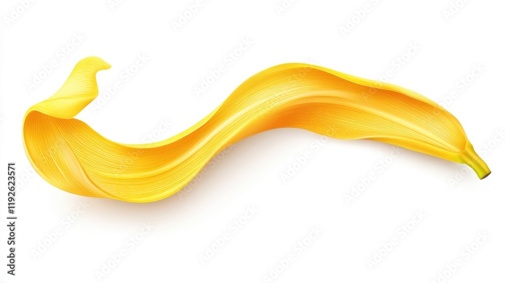 Poster banana peel on white background symbolizing health and nutrition with vibrant color and texture for 