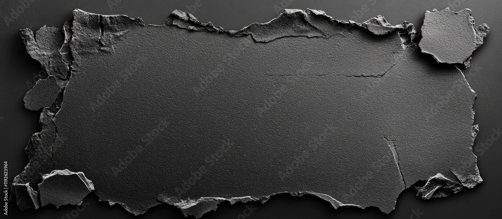 Poster Black stone textured background with rough edges and ample negative space for text insertion or graphic design elements