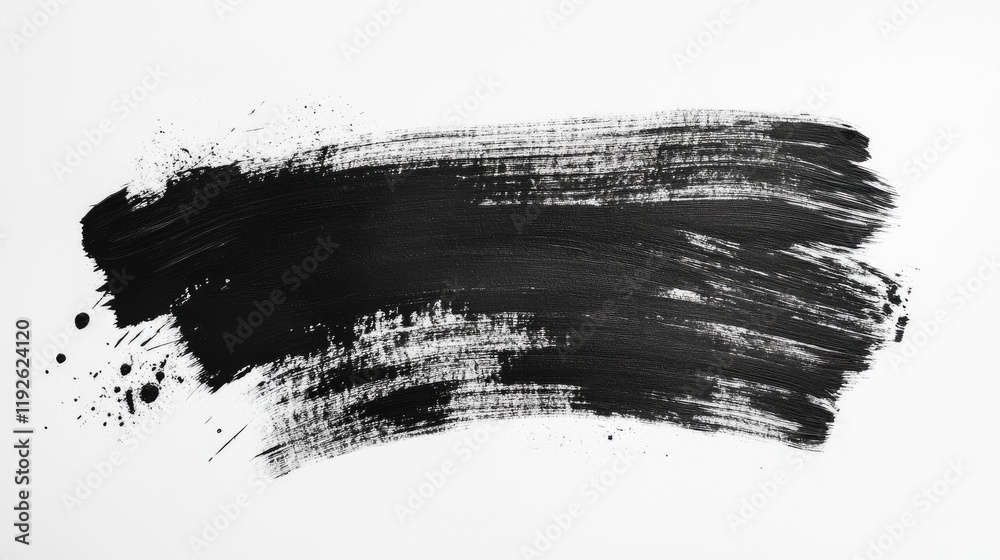 Poster black brushstroke texture on white background abstract painting for art and design projects