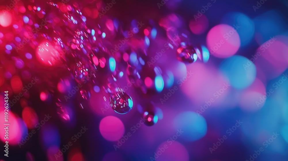Poster colorful bokeh background with vibrant pink and blue hues creating an abstract festive atmosphere wi