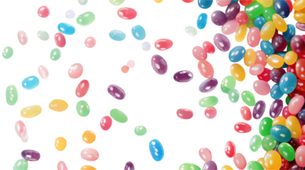 Colorful Jelly Beans Falling in a Delightful Display