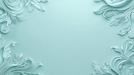 Elegant Pastel Blue Floral Frame Design Background
