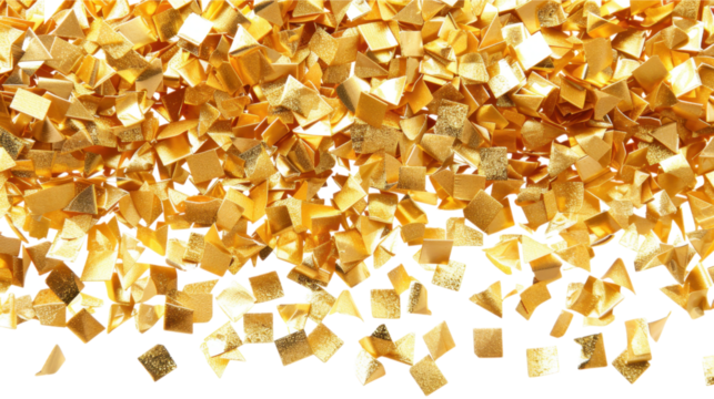 Golden Geometric Confetti Pattern Background
