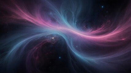 Naklejka premium Abstract Purple Background: A Nebula with Intertwined Clouds and a Cosmic Design