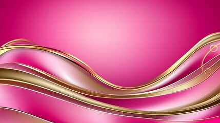 Obraz premium Pink and Gold Abstract Wave Design Background