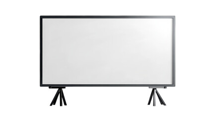 Naklejka premium Blank White Screen Display with Tripod Stand - Modern Presentation Technology