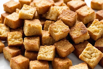 Pile of toasted croutons