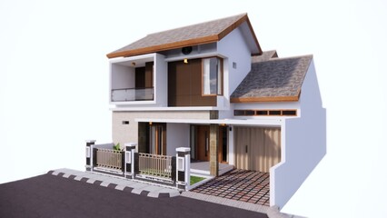 Illustration of a Minimalist House on a white background