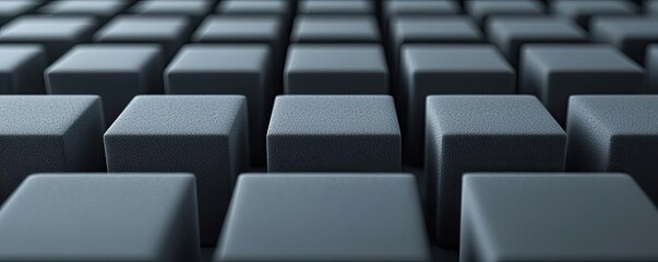 Obraz premium Studio absorber concept. A close-up view of black cubes arranged in a structured pattern, ideal for backgrounds.