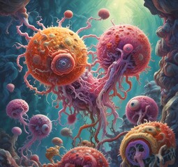 Obraz premium Illustration of bacteria.