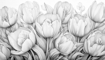 Coloring sketch of flower field, number 59