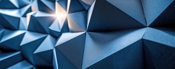 Fototapeta premium Studio absorber concept. Abstract geometric shapes in blue tones creating a modern and dynamic visual texture.