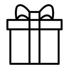Gift Vector Line Icon Design