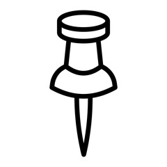 Push Pin Vector Line Icon Design