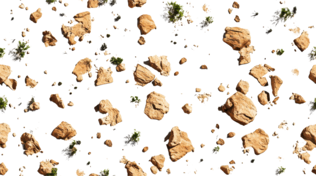 Stunning Aerial View of Desert Rocks and Plants