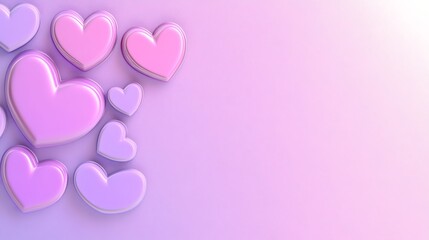 Pastel Pink and Purple Hearts Background Design