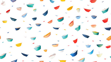 Colorful Pattern of Small Boats