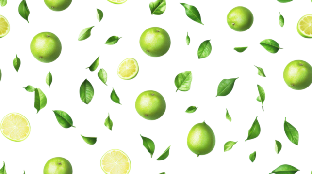 Fresh Lime and Leaves Pattern - Vibrant Citrus Design